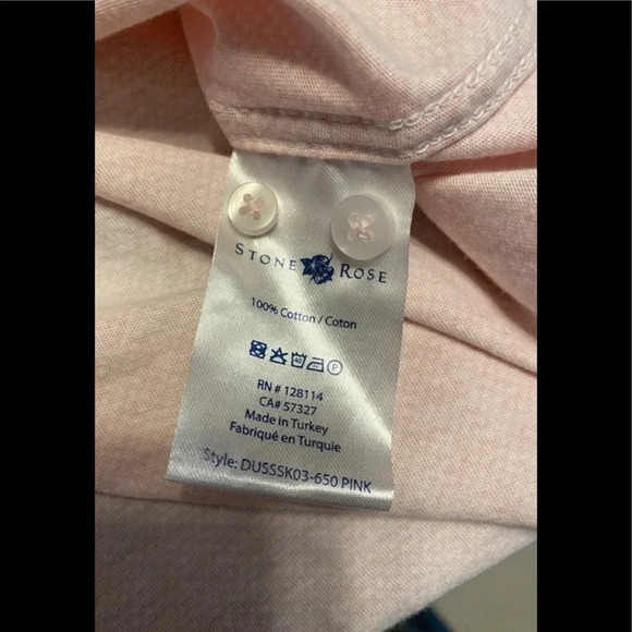Stone Rose Pink Microdot Button Down Short Sleeve Shirt - Picture 8 of 8